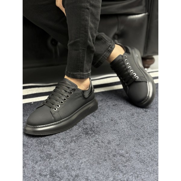  Hakiki Deri Siyah Casual Sneaker
