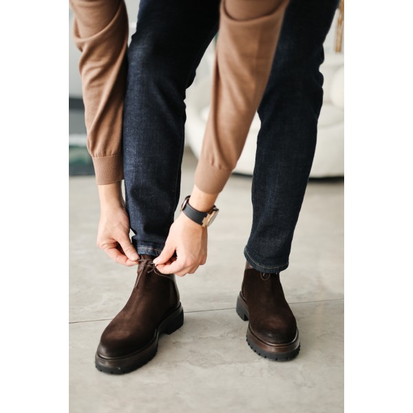 Bağcıklı Hakiki Deri Postal Bot