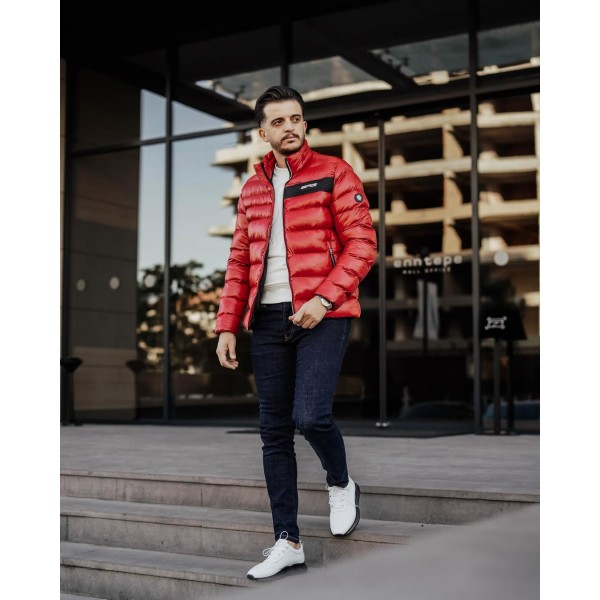 Erkek Dolgulu Şişme Mont Modern Kesim Soğuk Havalara Özel