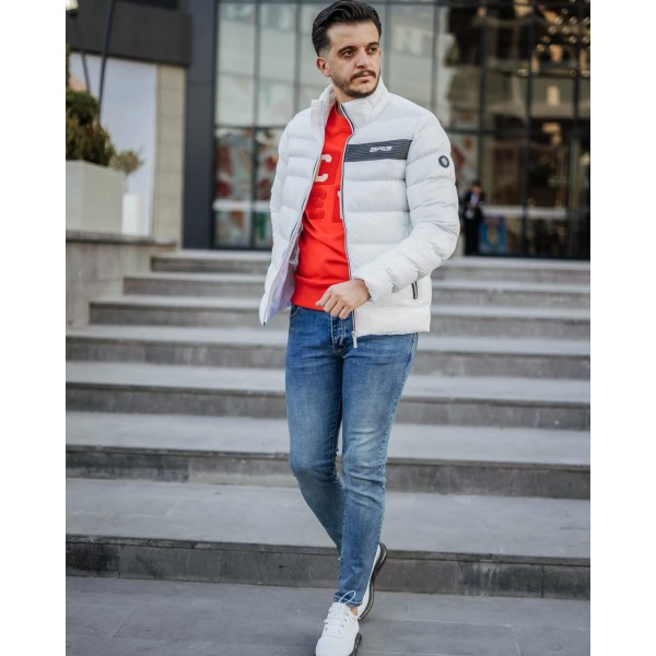 Erkek Dolgulu Şişme Mont Modern Kesim Soğuk Havalara Özel