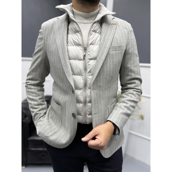 UrbanLayer Slim Fit Şişme Yelek Detaylı Blazer Ceket