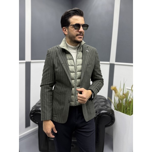 UrbanLayer Slim Fit Şişme Yelek Detaylı Blazer Ceket