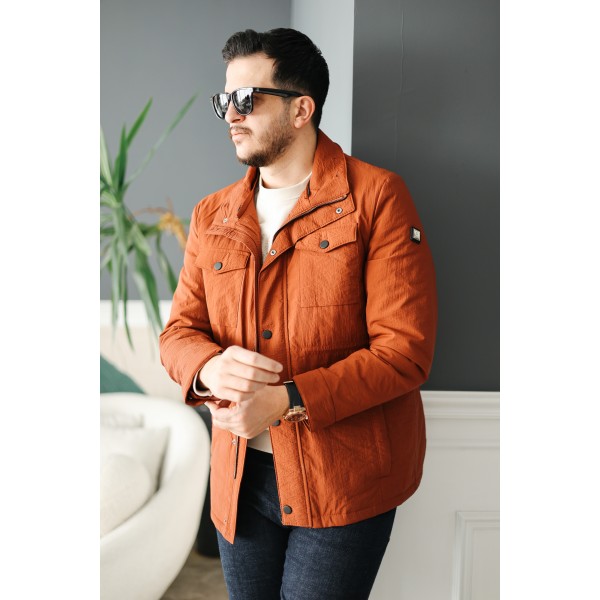 Erkek Lacivert Kapüşonlu Kürk Yakalı Kışlık Mont