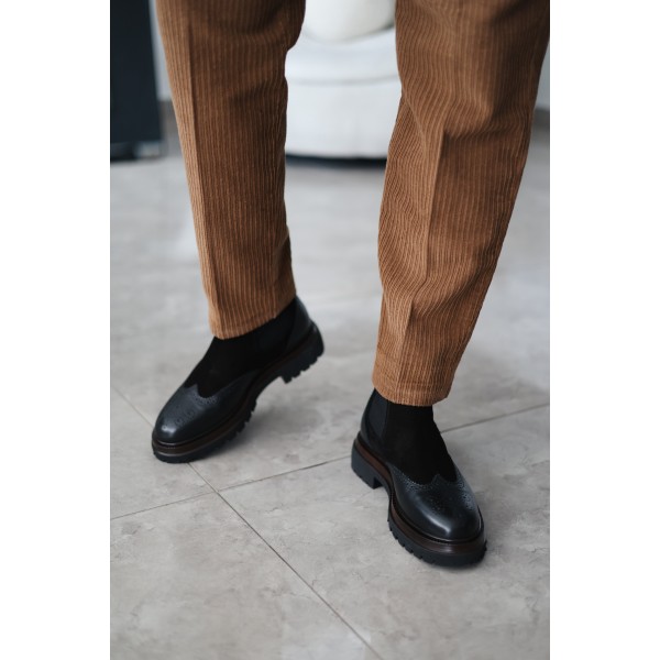 Erkek Brogue Detaylı Süet Deri bot