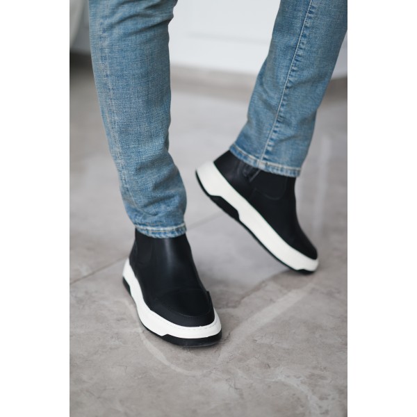 Erkek Chunky Tabanlı Deri Spor Bot 