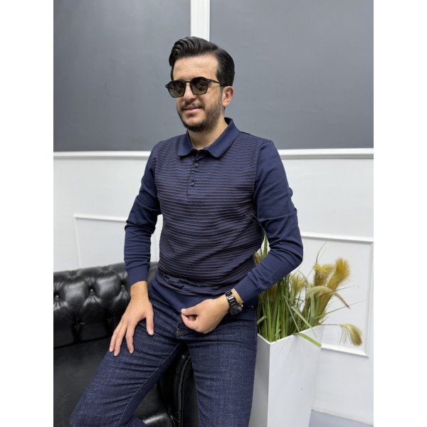 Erkek Rayon Kumaş Polo Yaka Triko Kazak
