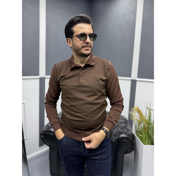 Erkek Rayon Kumaş Polo Yaka Triko Kazak
