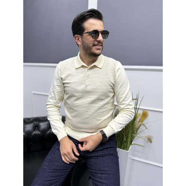 Erkek Rayon Kumaş Polo Yaka Triko Kazak