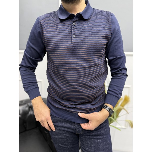 Erkek Rayon Kumaş Polo Yaka Triko Kazak