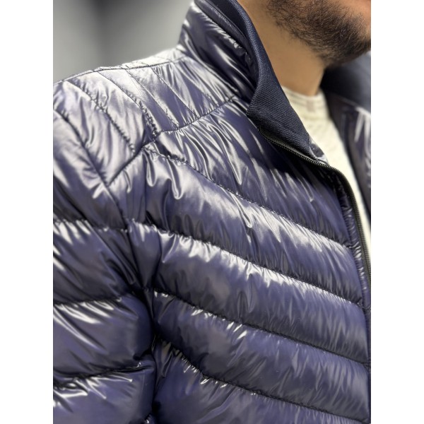 Erkek Parlak Şık Slim Fit Kışlık Şişme Mont