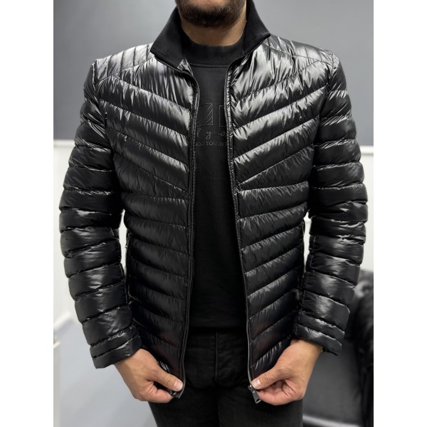 Erkek Parlak Şık Slim Fit Kışlık Şişme Mont