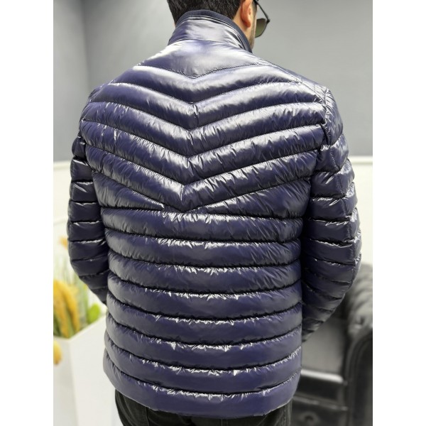 Erkek Parlak Şık Slim Fit Kışlık Şişme Mont