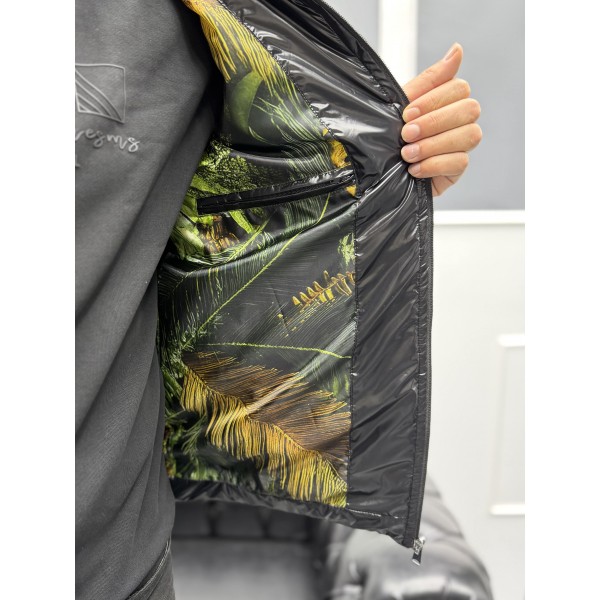 Erkek Parlak Şık Slim Fit Kışlık Şişme Mont