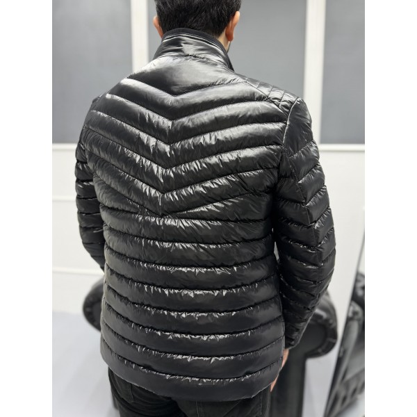 Erkek Parlak Şık Slim Fit Kışlık Şişme Mont