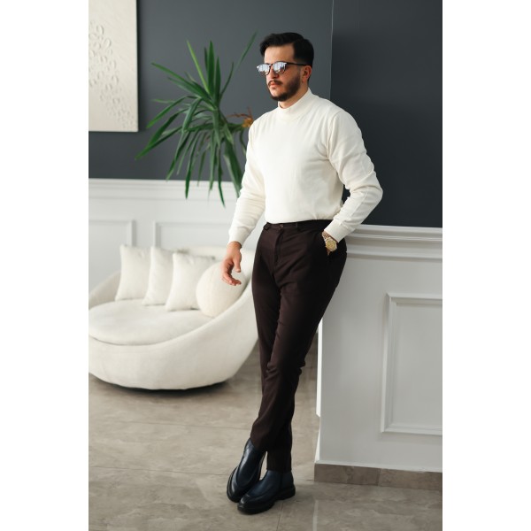 Dublin Toka Detaylı Pileli Duble Paça Kumaş Pan...