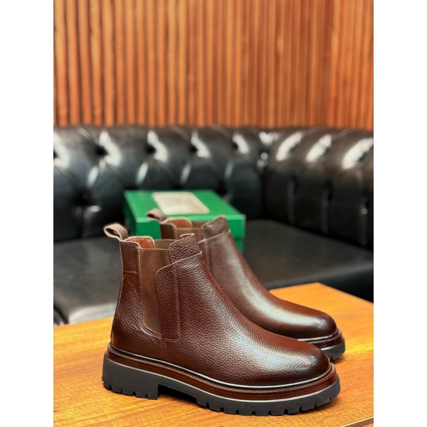 Deri Bot Erkek Ortopedik Kalın Taban