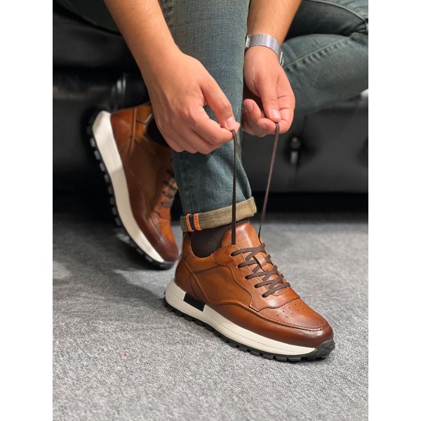 Erkek Casual Deri Sneaker Ortapedik İthal Taban