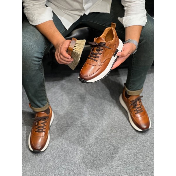 Erkek Casual Deri Sneaker Ortapedik İthal Taban