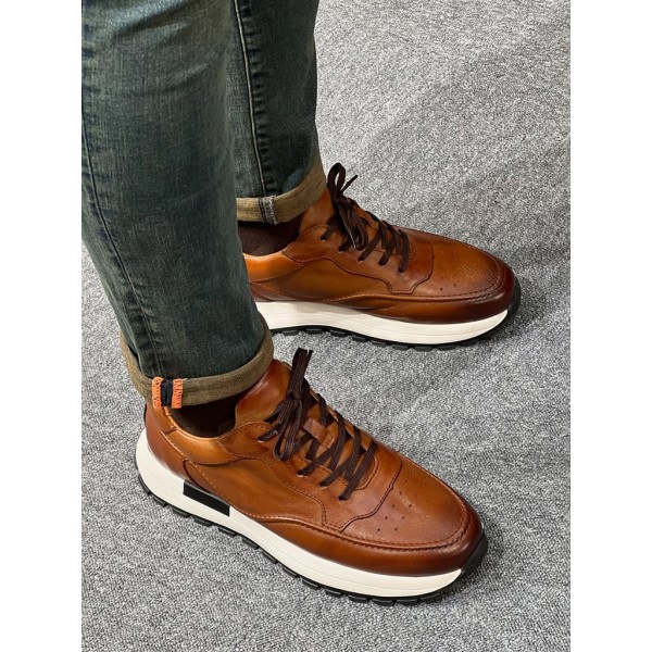 Erkek Casual Deri Sneaker Ortapedik İthal Taban