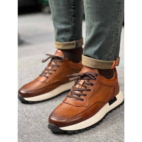 Erkek Casual Deri Sneaker Ortapedik İthal Taban