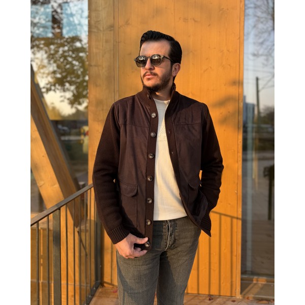 Nubuk Touch Detaylı Triko Mont