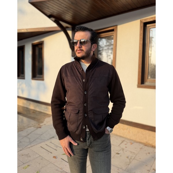 Nubuk Touch Detaylı Triko Mont