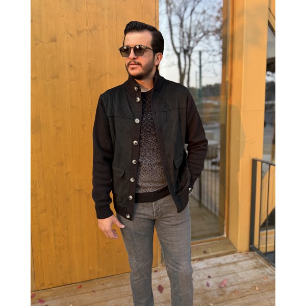 Nubuk Touch Detaylı Triko Mont