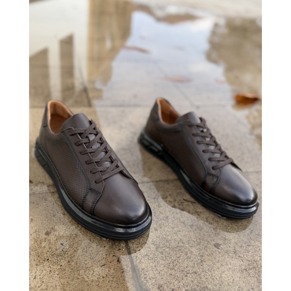 AeroFlex Hakiki Deri Ortapedik Balon Taban Sneaker Ayakkabı 