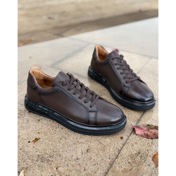 AeroFlex Hakiki Deri Ortapedik Balon Taban Sneaker Ayakkabı 