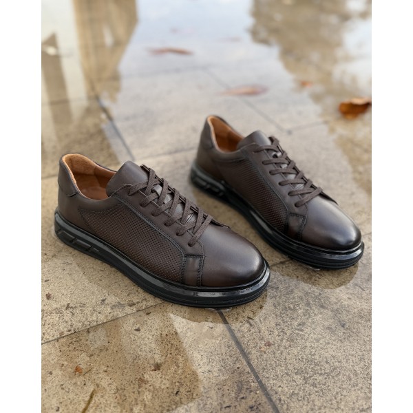 AeroFlex Hakiki Deri Ortapedik Balon Taban Sneaker Ayakkabı 