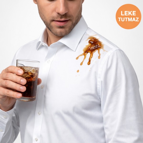 Leke Tutmayan Akıllı Kumaş Su ve Leke İtici Özellikli Erkek Premium Gömlek