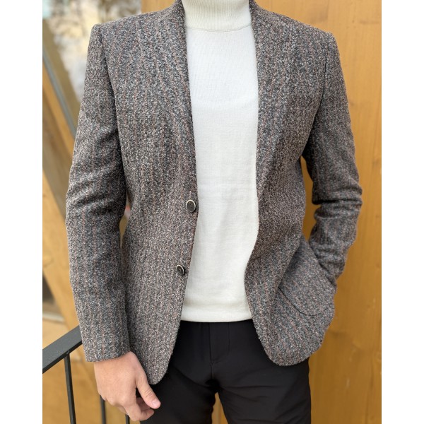 Erkek Tek Düğmeli Dokuma Blazer Ceket