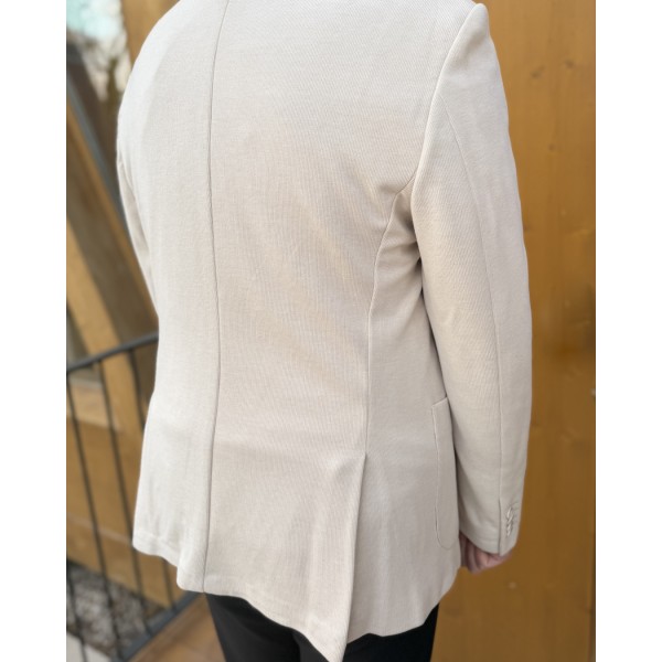 İnci Ton Kadife Tek Düğme Blazer Ceket