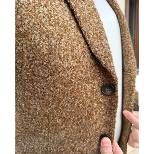 Premium Dokulu Camel Yün Kaban