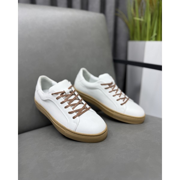 Erkek İnce Tabanlı Hakiki Deri Sneaker Ayakkabı