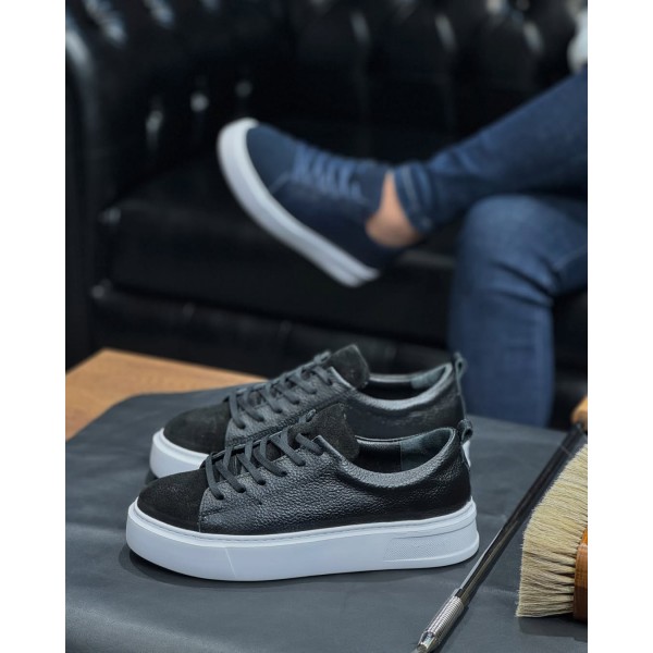 Kalın tabanlı Nubuk Deri Detaylı Erkek  Sneaker Ayakkabı 