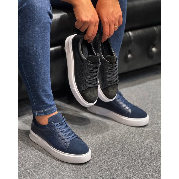 Kalın tabanlı Nubuk Deri Detaylı Erkek  Sneaker Ayakkabı 