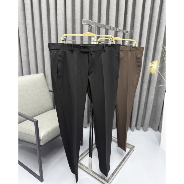 Erkek Düz Klasik Siyah Kumaş Pantolon