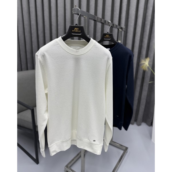 Erkek Premium Çelik Örgü Bisiklet Triko Basic Sweatshirt