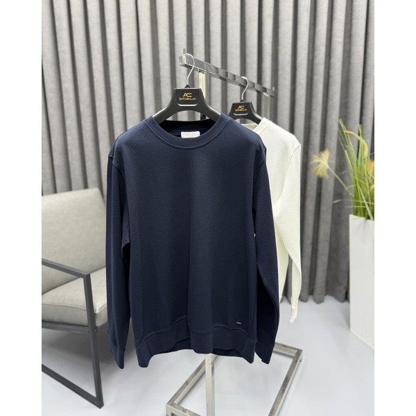 Erkek Premium Çelik Örgü Bisiklet Triko Basic Sweatshirt