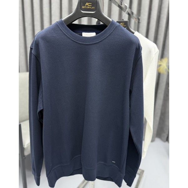 Erkek Premium Çelik Örgü Bisiklet Triko Basic Sweatshirt