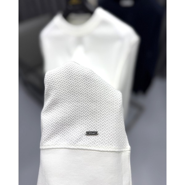 Erkek Premium Çelik Örgü Bisiklet Triko Basic Sweatshirt