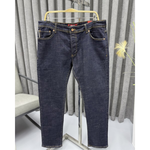 Erkek Premium Koyu Lacivert Slim Fit Jean Kot Pant...