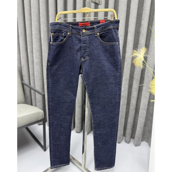 Erkek Premium Lacivert Taşlama Desenli Slim Fit J...