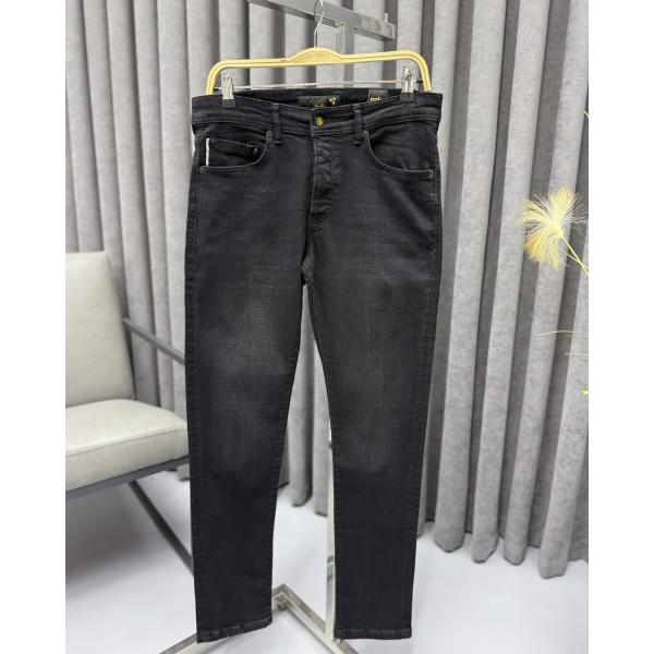 Erkek Premium Siyah Slim Fit Jean Kot Pantolon