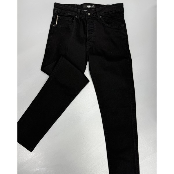 Erkek Essential Siyah Denim Jean Kot Pantolon