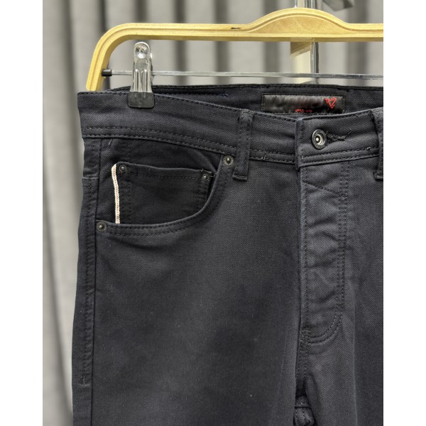 Erkek Modern Cut Siyah Jean Kot Pantolon
