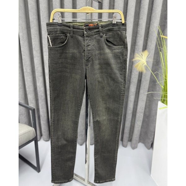 Erkek Günlük Slim Fit Koyu Yeşil Jean Kot Panto...