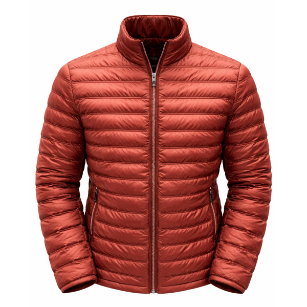 Erkek Kapitone Çizgili Desenli Kapüşonlu Slim Fit Şişme Casual Mont