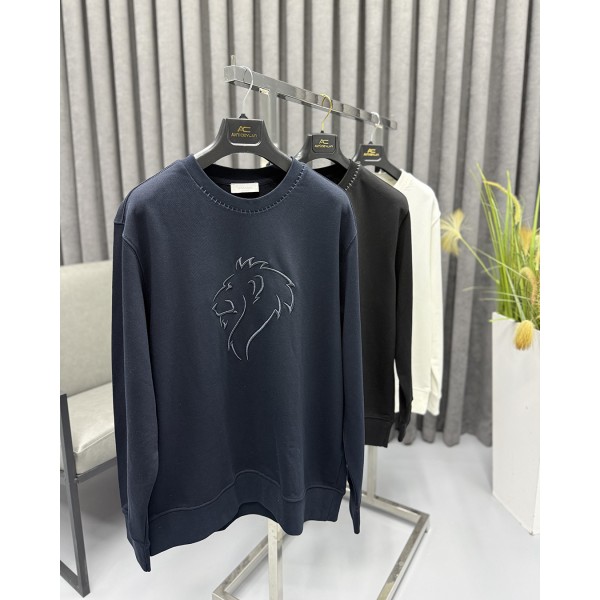 Aslan Nakışlı 3 İplik Premium Sweatshirt